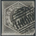 AUSTRALIA / NSW - 1854 6d deep slate Diadem, imperforate, ‘6’ watermark, used – SG # 89