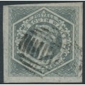 AUSTRALIA / NSW - 1854 6d bluish grey Diadem, imperforate, ‘6’ watermark, used – SG # 92