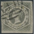 AUSTRALIA / NSW - 1854 6d grey Diadem, imperforate, ‘6’ watermark, used – SG # 94