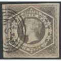 AUSTRALIA / NSW - 1854 6d greyish brown Diadem, imperforate, ‘6’ watermark, used – SG # 96