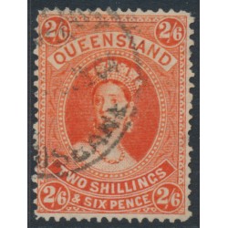 AUSTRALIA / QLD - 1907 2/6 vermilion Large Chalon, crown Q watermark, used – SG # 270
