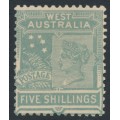 AUSTRALIA / WA - 1907 5/- emerald-green QV, crown A watermark, MH – SG # 148