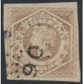 AUSTRALIA / NSW - 1859 6d fawn Diadem, imperforate, ‘8’ watermark, used – SG # 93a