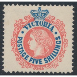 AUSTRALIA / VIC - 1901 5/- rose-red/blue QV, V crown watermark, MH – SG # 398