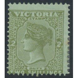 AUSTRALIA / VIC - 1885 2/- olive on green QV, V crown watermark, MH – SG # 295