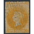 AUSTRALIA / SA - 1859 1/- orange QV, large star watermark, rouletted, used – SG # 18