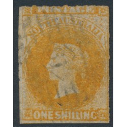 AUSTRALIA / SA - 1859 1/- orange QV, large star watermark, rouletted, used – SG # 18