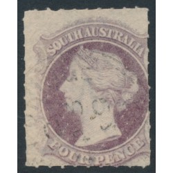AUSTRALIA / SA - 1867 4d dull violet QV, large star watermark, rouletted, used – SG # 27