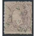 AUSTRALIA / SA - 1860 9d grey-lilac QV, large star watermark, rouletted, used – SG # 34