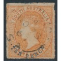 AUSTRALIA / SA - 1866 10d on 9d orange QV, large star watermark, rouletted, used – SG # 35