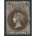 AUSTRALIA / SA - 1872 1/- dark red-brown QV, perf. 11½:11½, used – SG # 82