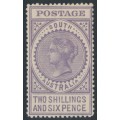 AUSTRALIA / SA - 1910 2/6 violet Long Tom, thick POSTAGE, crown A wmk, MH – SG # 304a