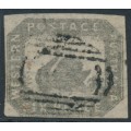 AUSTRALIA / WA - 1859 6d grey-black Swan, imperforate, swan watermark, used – SG # 19