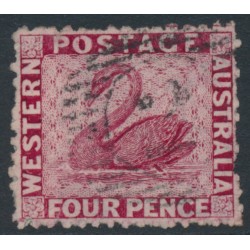 AUSTRALIA / WA - 1865 4d carmine Swan, perf. 12½, upright watermark, used – SG # 56