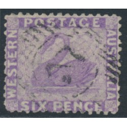 AUSTRALIA / WA - 1879 6d lilac Swan, perf. 14, upright watermark, used – SG # 75a