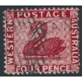 AUSTRALIA / WA - 1882 4d carmine Swan, perf. 14, sideways watermark, used – SG # 78