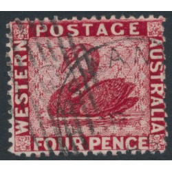 AUSTRALIA / WA - 1882 4d carmine Swan, perf. 14, sideways watermark, used – SG # 78