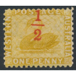 AUSTRALIA / WA - 1884 ½d on 1d yellow-ochre Swan, perf. 12, MH – SG # 90w