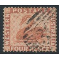 AUSTRALIA / WA - 1888 4d red-brown Swan, crown CA watermark, used – SG # 105