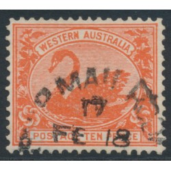 AUSTRALIA / WA - 1903 10d red Swan, perf. 12½, V crown watermark, used – SG # 123