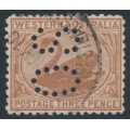 AUSTRALIA / WA - 1905 3d brown Swan, perf. 11, crown A watermark, perf. OS, used – SG # 153