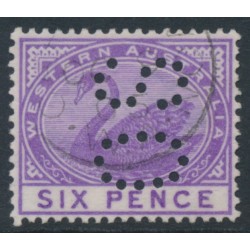 AUSTRALIA / WA - 1893 6d violet Swan, crown CA watermark, perf. OS, used – SG # 100