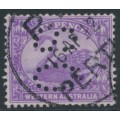 AUSTRALIA / WA - 1906 6d violet Swan, W crown A watermark, perf. OS, used – SG # 115