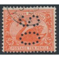 AUSTRALIA / WA - 1903 10d red Swan, perf. 12½, V crown watermark, perf. OS, used – SG # 123
