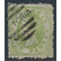 AUSTRALIA / VIC - 1861 1d pale green Emblems, ONE PENNY watermark, used – SG # 103
