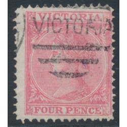AUSTRALIA / VIC - 1880 4d rosine QV, perf. 12:12, V crown watermark, used – SG # 144e