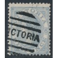 AUSTRALIA / VIC - 1872 6d dull milky blue QV, perf. 12:12, V crown watermark, used – SG # 145e
