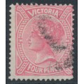 AUSTRALIA / VIC - 1883 4d pale rose-red QV, perf. 12½:12½, used – SG # 213