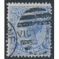 AUSTRALIA / VIC - 1885 6d cobalt-blue QV, used – SG # 301b