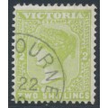 AUSTRALIA / VIC - 1895 2/- apple green QV, V crown watermark, CTO – SG # 304