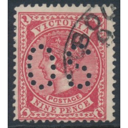 AUSTRALIA / VIC - 1905 9d brown-red QV, perf. 12½, crown A watermark, perf. OS, used – SG # 424