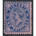 AUSTRALIA / VIC - 1901 2/- deep blue on rose QV, V crown watermark, MH – SG # 395