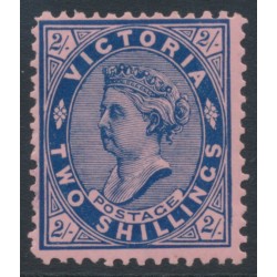 AUSTRALIA / VIC - 1901 2/- deep blue on rose QV, V crown watermark, MH – SG # 395