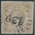 AUSTRALIA / NSW - 1859 6d fawn Diadem, imperforate, ‘8’ watermark, used – SG # 93a