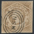 AUSTRALIA / NSW - 1859 6d grey-brown Diadem, imperforate, ‘8’ watermark, used – SG # 96a