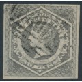 AUSTRALIA / NSW - 1854 6d grey Diadem, imperforate, ‘6’ watermark, used – SG # 94