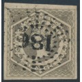 AUSTRALIA / NSW - 1854 6d olive-grey Diadem, imperforate, ‘6’ watermark, used – SG # 95