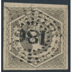 AUSTRALIA / NSW - 1854 6d olive-grey Diadem, imperforate, ‘6’ watermark, used – SG # 95