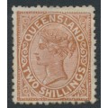 AUSTRALIA / QLD - 1887 2/- pale brown QV sideface, perf. 12:12, MH – SG # 182