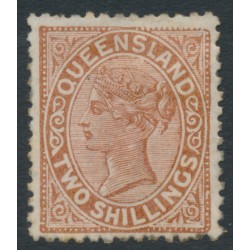 AUSTRALIA / QLD - 1887 2/- pale brown QV sideface, perf. 12:12, MH – SG # 182