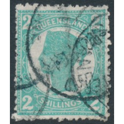 AUSTRALIA / QLD - 1908 2/- turquoise-green QV, crown A watermark, used – SG # 300