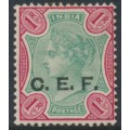 INDIA - 1900 1Rp green/carmine QV overprinted CEF, MH – SG # C10