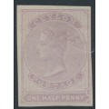 CEYLON - 1858 ½d dull mauve Queen Victoria, imperforate, MH – SG # 17