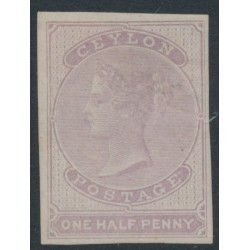 CEYLON - 1858 ½d dull mauve Queen Victoria, imperforate, MH – SG # 17