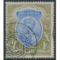 INDIA - 1913 15Rp blue/olive KGV, single star watermark, used – SG # 190