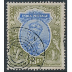 INDIA - 1913 15Rp blue/olive KGV, single star watermark, used – SG # 190